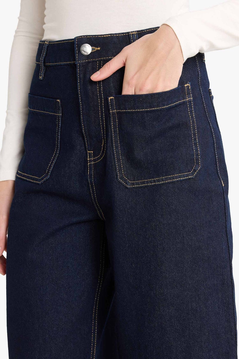 ديفاكتو بنطلون جينز كروب برجل واسع وخصر عالي - Image 5